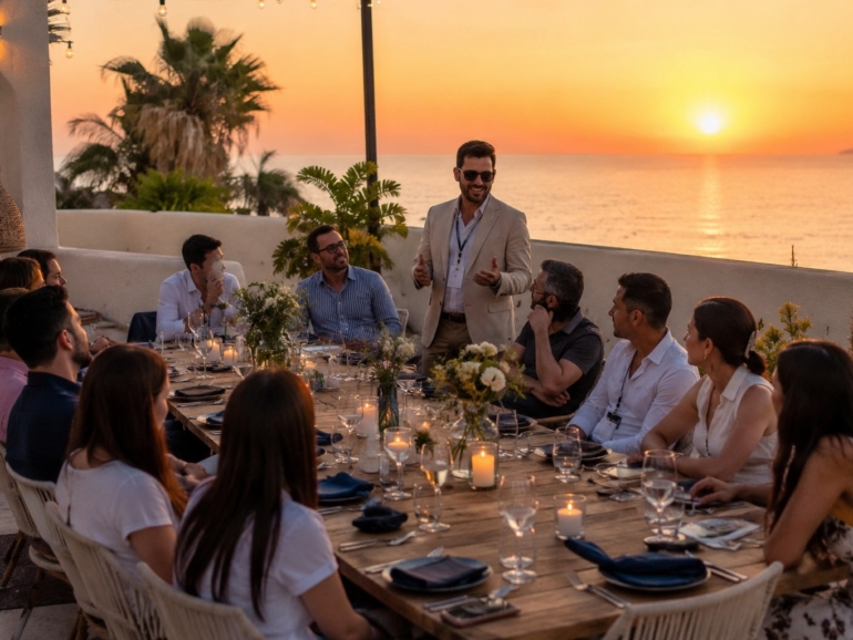 Micro-&eacute;v&eacute;nement d'entreprise en petit comit&eacute; organis&eacute; en Tunisie
